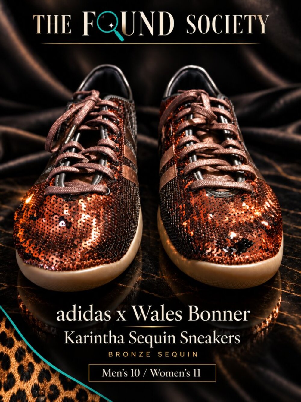 adidas x Wales Bonner Karintha Bronze Sequin Sneakers Men’s 10 Women’s 11
